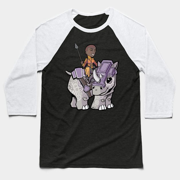 General + War Rhino Baseball T-Shirt by Dreamfalling Studios